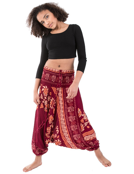 WAKAPU Women's Trousers - One Size Vihayas Aladin Harem Elephant Baggy Pants Shalwar