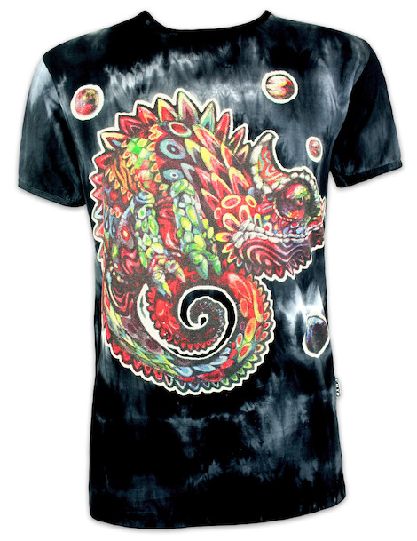 SURE Men´s T-Shirt - Trippy Chameleon Psychedelic Art