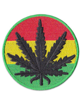 Aufnäher Rasta Cannabis - Blatt