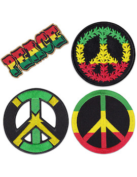 Patches Set of 4 Rasta Peace