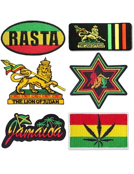 Aufnäher 6er Set Jamaika Rastafari