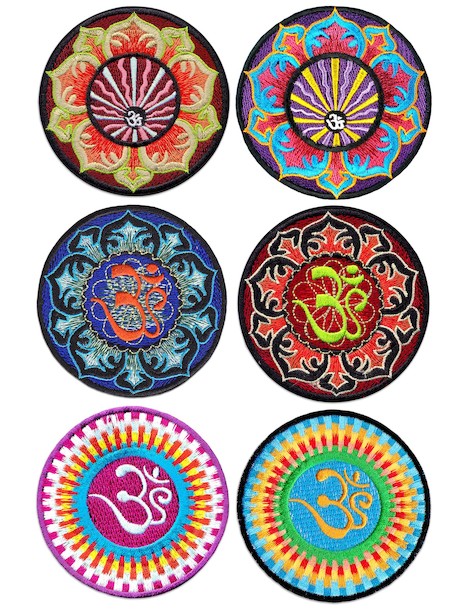 Patches Set of 6 Om Mandalas