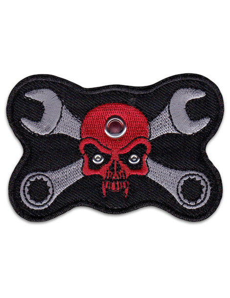 Skull And Crossed Wrenches Patch Sew Iron On Biker Rocker