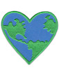 Love Earth Patch Iron Sew On Hippie Girl Heart