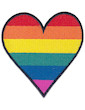 Rainbow Heart Patch Iron Sew On Love CSD Hippie Party