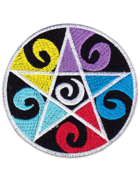 Psycho Pentagram Patch Iron Sew On Gothic Magic