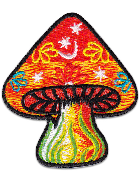 Glowing Patch Iron Sew On Psychedelic Magic Mushroom